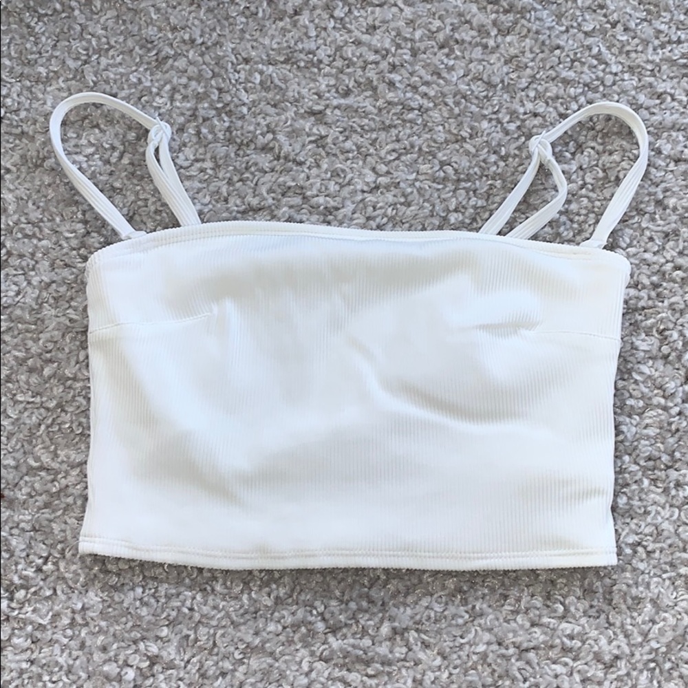 white aerie bandeau bikini top